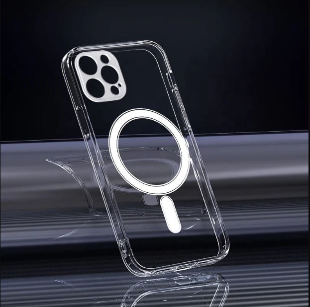 Funda transparente con protector de cámara compatible con accesorios MagSafe  para iPhone. - ReparaStore